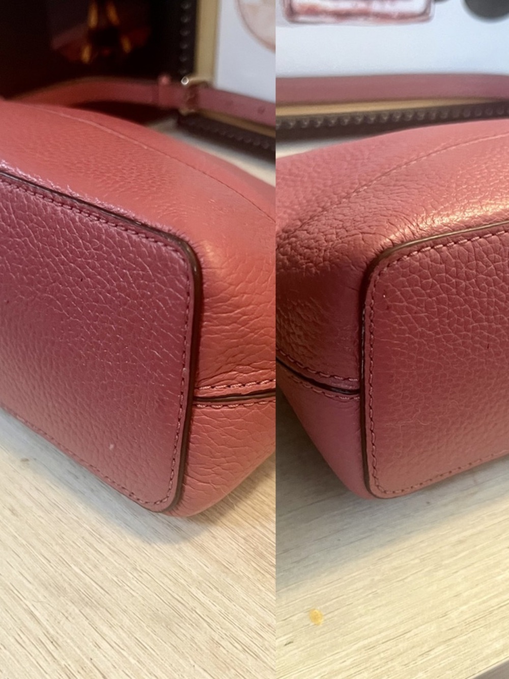 Kate Spade New York Kenzie Dome Crossbody Bag Pebble Leather Dark Rose D411 - Picture 5 of 7